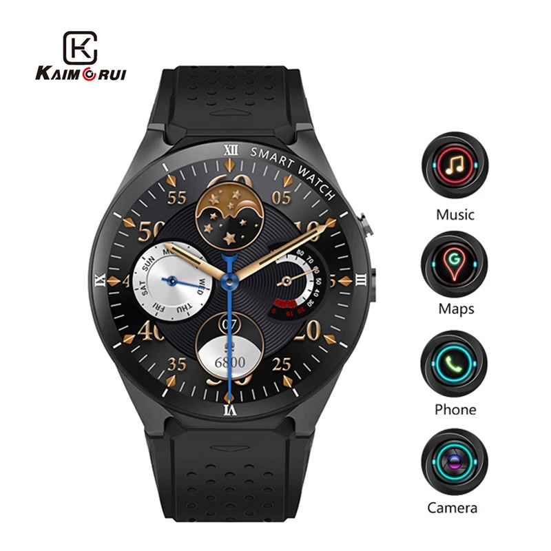 Kaimorui KW88 Pro Android 7,0 Смарт часы с камерой 1 Гб+ 16 Гб Bluetooth MTK6580 3G sim-карта gps WiFi умные часы для IOS Android