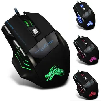 

Wired Gaming Mouse 7 Buttons Optical Professional Gaming Mouse For LOL CS With 5 Bright Colors LED Backlit Ergonomics Design
