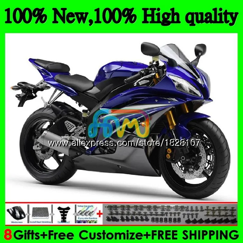 Фабрика синий средства ухода за кожей для YAMAHA YZF R 6 YZF 600 YZF-600 YZFR6 06 07 53BS. 1 YZF R6 06-07 600CC YZF600 YZF-R6 2006 2007 OEM обтекатели - Цвет: No. 1