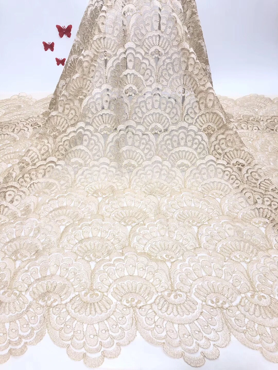 

African party lace fabric, wedding lace embroidered fabric, good African lace fabric G00521