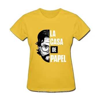 

Salvador Dali La Casa De Papel crew neck t shirt The House of Paper Role Playing Party Halloween Money Heist young ladys blouse