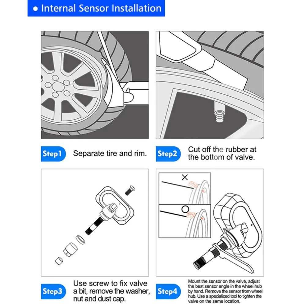 Catuo новая автомобильная система контроля давления в шинах TPMS с 4 внутренними датчиками заряда ЖК-дисплей давления в шинах поддержка бар/PSI горячая распродажа