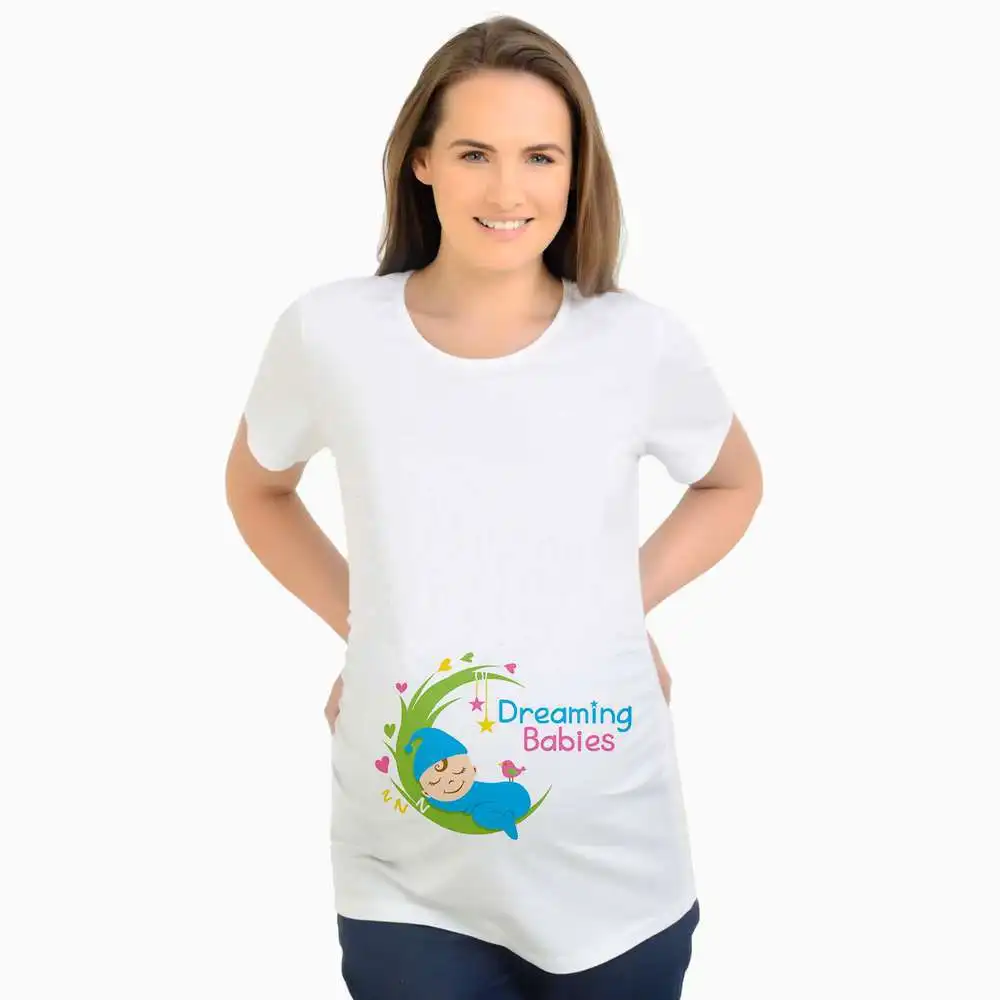 

Maternity Clothes New Style Summer Wear Pregnant Women Loose Short Sleeve T-shirt Europe And America Baby Good Dream Loose And P