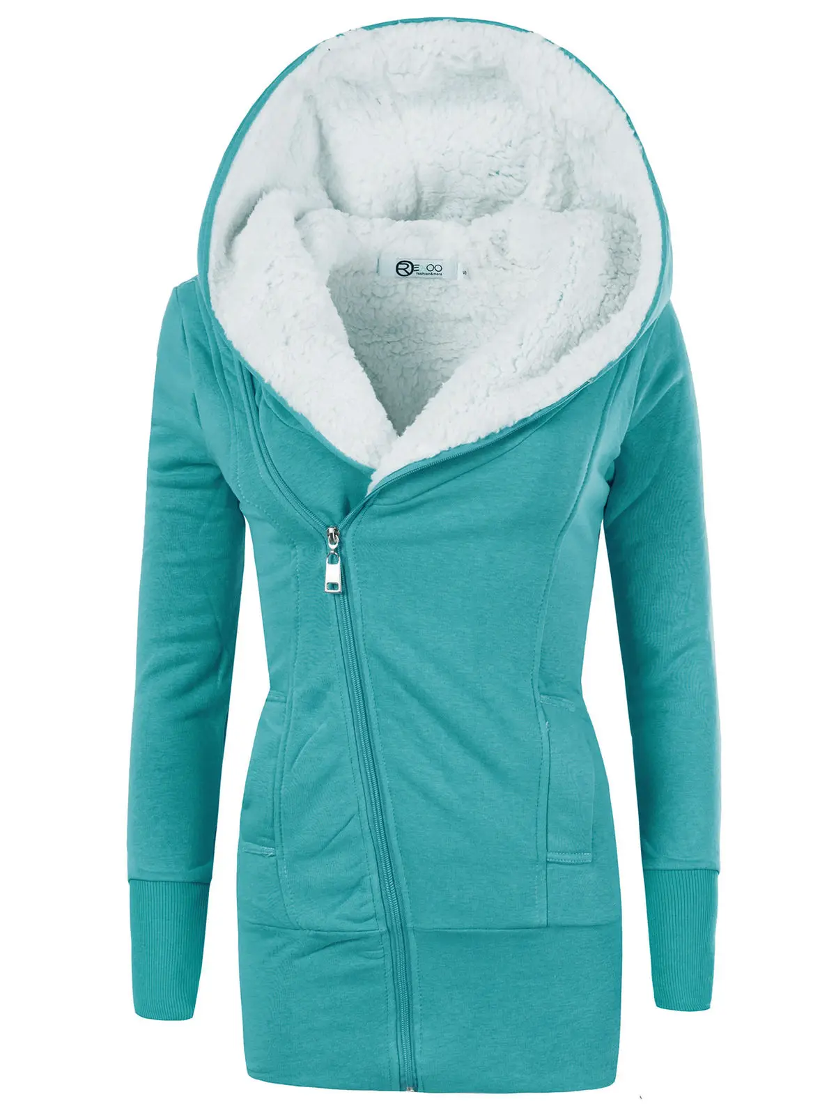 ZOGAA зимнее женское хлопковое пальто с подкладом, длинные тонкие парки с капюшоном, женские теплые куртки размера плюс, шерстяная куртка, верхняя одежда - Цвет: Зеленый