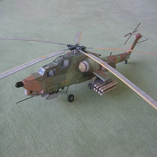 

1: 33 Soviet Union M-28 Armed Helicopter Paper Model Mi28 Helicopter Handmade DIY
