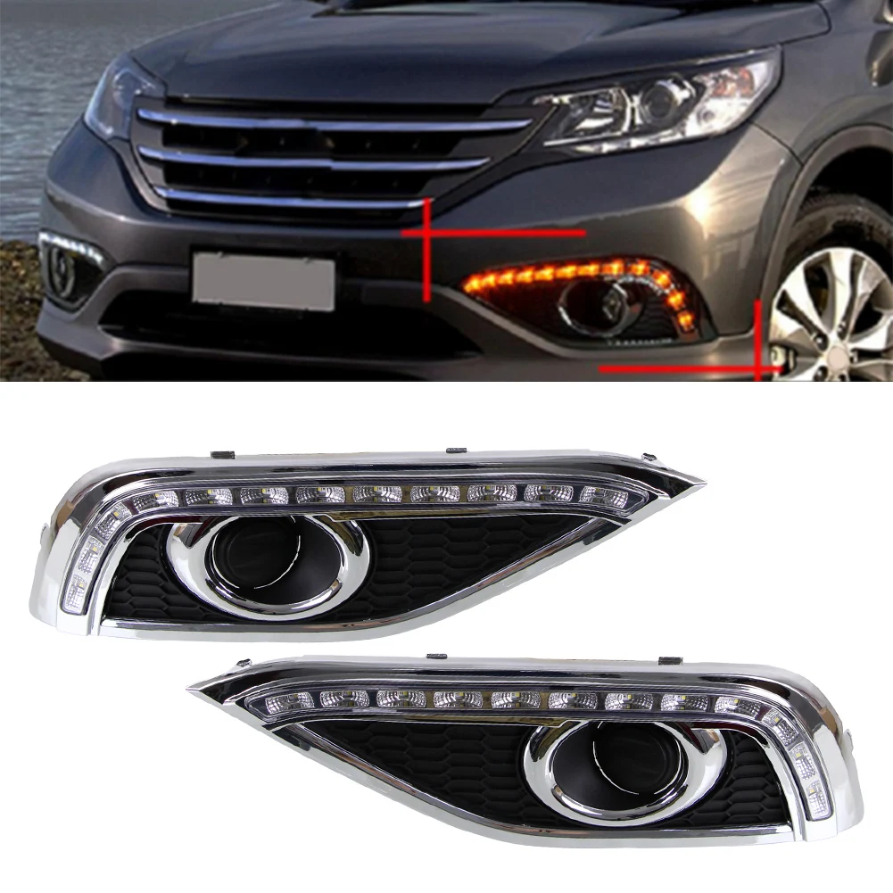 2Pcs DRL Turn Signal Lamp Indicator For Honda CR V CRV 2012 2013 2014