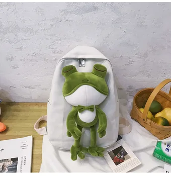 

Female Cartoon Backpack High School Student Schoolbag Cute Girl Canvas Doll Student Campus Backpack Mochila Feminina