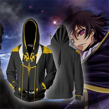 

Code Geass Cosplay Costumes Code Geass Hoodie Anime Lelouch Lamperouge Sweatshirt Britannia Cos Zipper Hoodie Hip Hop Streetwear