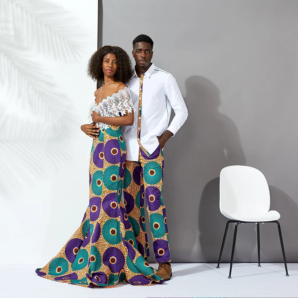 Комплект из обуви в африканском стиле платья для женщин с длинным vetement femme пары одежда Африка Анкара принт кружевные платья женское платье африканская одежда