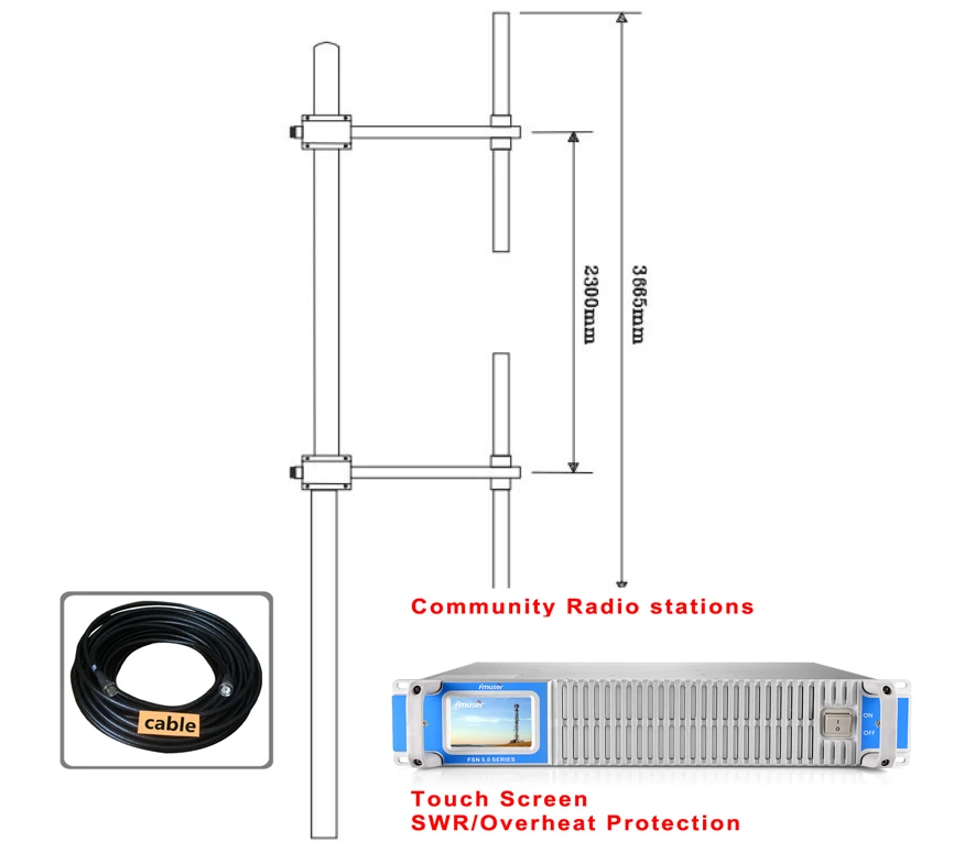600w100w2bay antenna