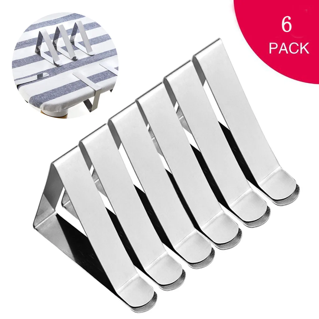 

6PC Table cloth Clip Stainless Steel Tablecloth Clip Cloth Tables Cover Clips Holder Clamps Party Home Table Holder Clips Tool #