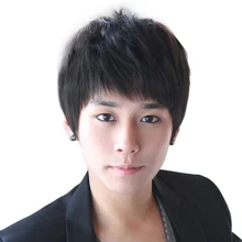 JINJIAN Корейская версия мужской парик красивый мужской студентов короткие прямые волосы полностью ручной тканый парик из настоящих волос