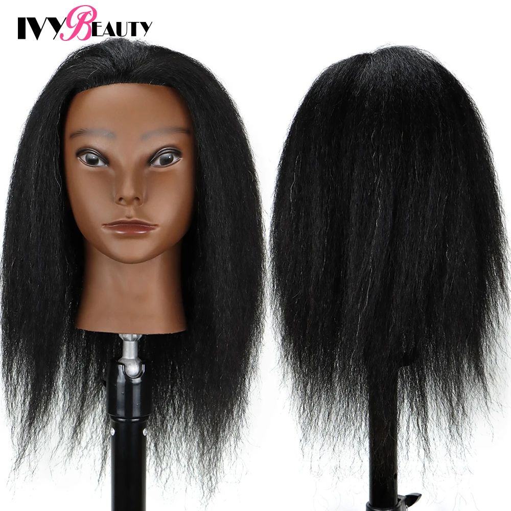 Mannequin Head With Human Hair And Wig Stand Tripod For Beauty School  Braiding Practice Hairdresser Training Manikin Head Tripod