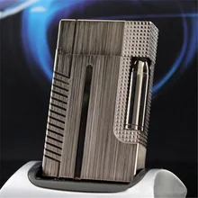 

Hot Sell Engraving Tobacco Lighter Flame Refillable Outdoor Lighter gadgets for men smoking Cling Sound French Brand Male Gift