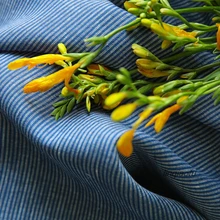 Оригинальная синяя полосатая пряжа-окрашенное белье, Лоскутная Ткань, швейная ткань, 140 см х 50 см/шт