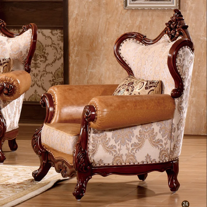 1 Seater Sofa Королевская Классическая тканевая мебель, набор диванов для салона канапе в стиле амеликаин WA714 - Цвет: 1 Seater Sofa