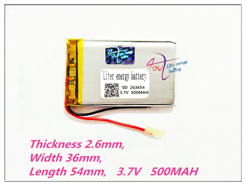 263654 3 7 V 500MAH 263455 полимерные аккумуляторы MP3 MP4 MP5 GPS DVD DVR 303455 Bluetooth беспроводной