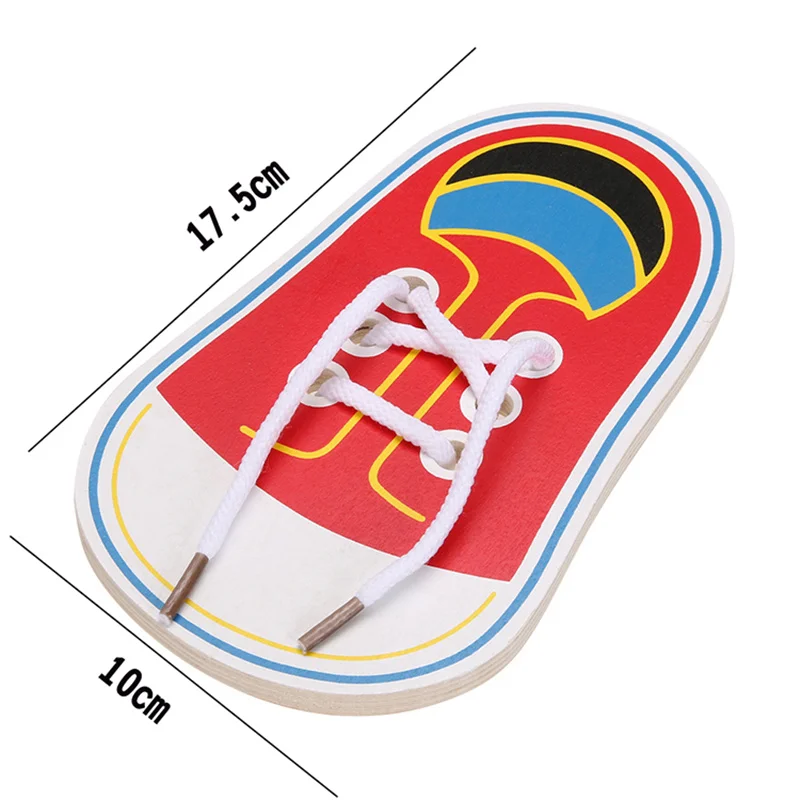 Candywood Дети Обучающие Дети Деревянный малыш шнуровкой обувь игрушка для раннего развития Обучающие приспособления шнурки обучение