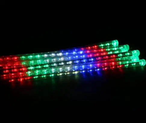colorful ICOCO 30 см метеоритный дождь трубы гирлянда светодиодная Водонепроницаемая гирлянда Рождество Свадьба Сад Рождественская гирлянда свет Открытый ЕС/США штекер - Испускаемый цвет: colorful