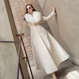 Приталенная хлопковая стеганая одежда для женщин стиль X-long Осень и зима новые продукты хлопковое пальто женская теплая одежда в Корейском стиле
