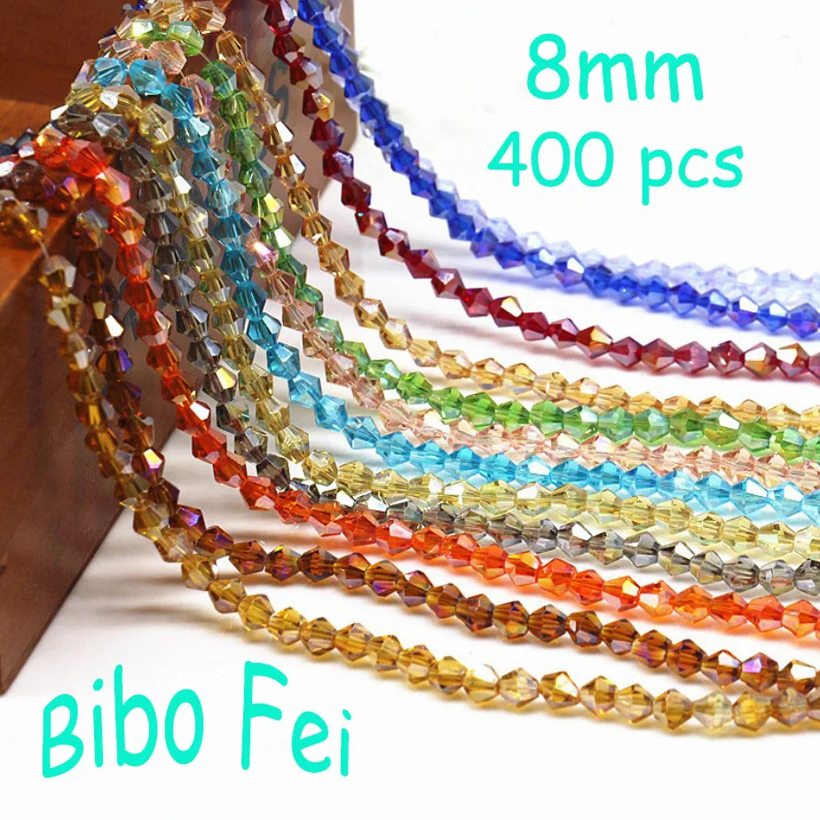 Free Shipping multi color 8mm 400PCS Czech Glass crystal beads Bicone bracelet necklace Jewelry Making | Украшения и аксессуары