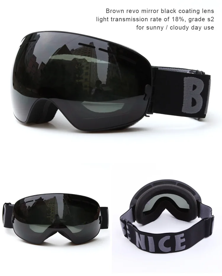 Лыжные очки для сноуборда с двойной защитой от ультрафиолета, большие очки для катания на лыжах, маска для снежного снегохода для мужчин и женщин, зимние спортивные очки