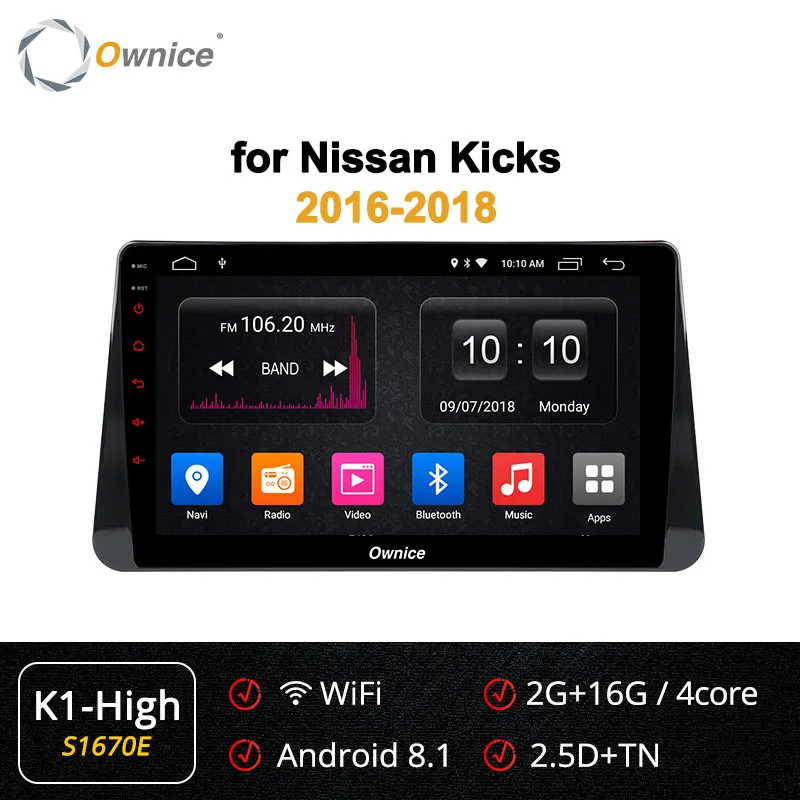 Ownice k3 k5 k6 Android 9 автомобильный dvd-плеер для NISSAN Kicks мультимедиа Авто Стерео gps радио 360 панорама DSP SPDIF - Цвет: S1670 K1 HIGH