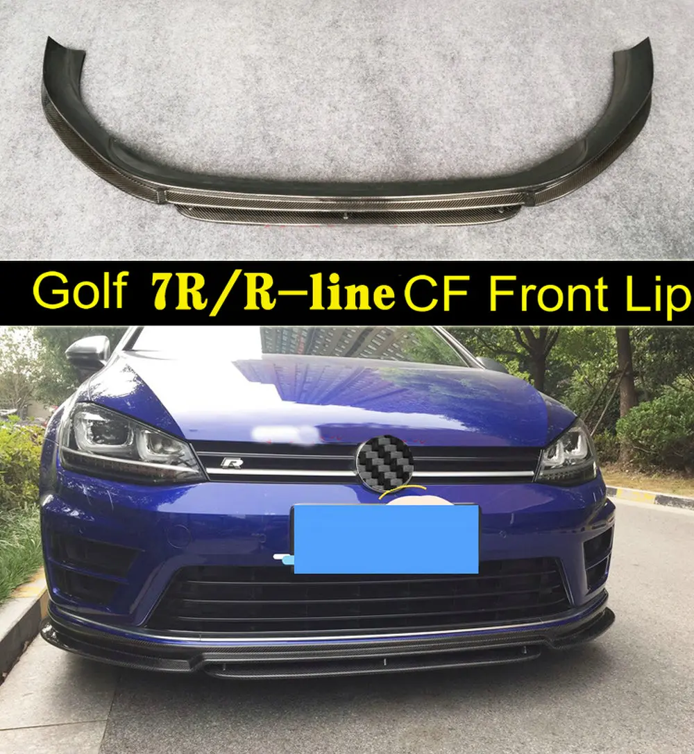TYPEA front lip GT/RevoZport углеродное волокно Передняя губка CF заднее крыло спойлер боковые юбки диффузор для V W Golf 7 GT I Rline R кузов бамперы - Цвет: TYPEA front lip