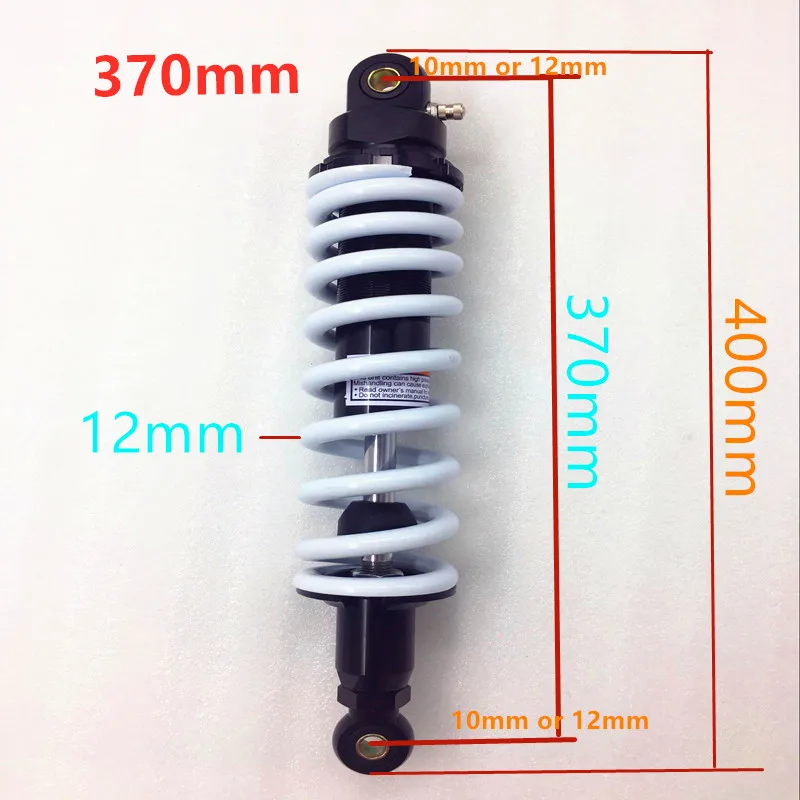 900lbs 12mm spring 370mm/380mm/400mm motorcycle Shock Absorber for YAMAHA HONDA SUZUKI KAWASAKI TRAIL DIRT BIKE QUAD ATV