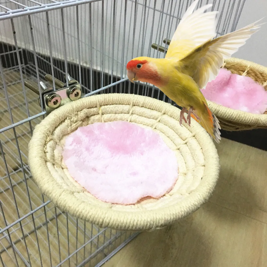 

Cotton Rope Bird Breeding Nest Parrot Toy Hanging Bed For Budgie Parakeet Cockatiel Parakeet Conure Canary Finch Lovebird Small