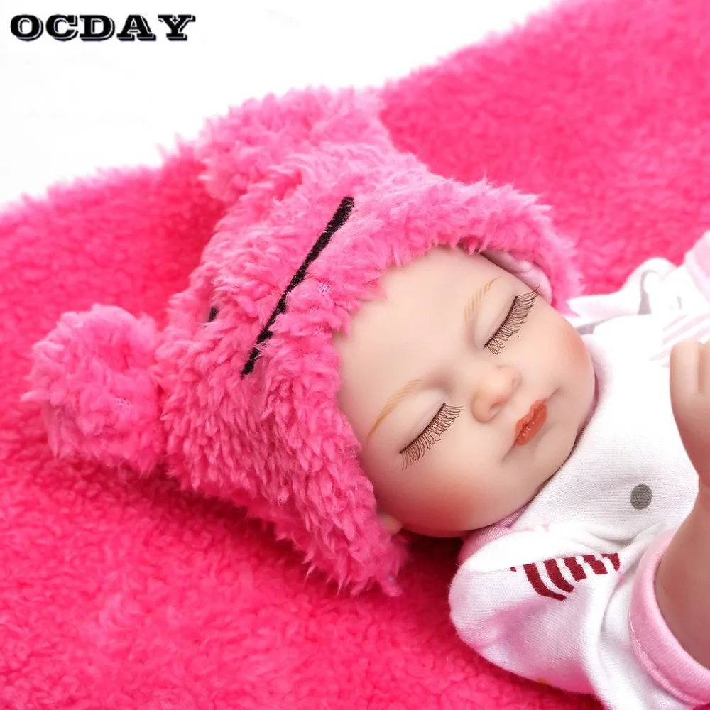 OCDAY 10 дюймов полный корпус силикона Reborn Baby куклы живой реалистичные открытые глаза куклы реалистичные Bebe Reborn Младенцы мальчик игрушки для детей