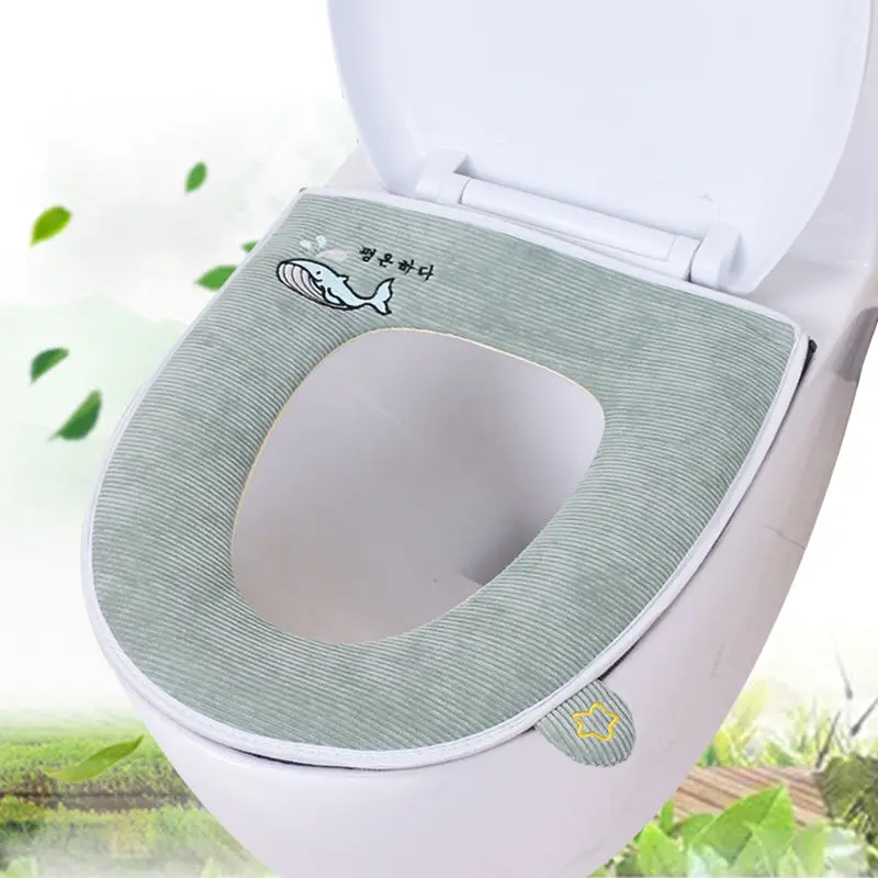 zipper green whale С ручкой коврик для унитаза мультфильм коврик для унитаза молния коврик для унитаза водонепроницаемый Туалет утолщенная Подушка WC мягкая подушка - Цвет: zipper green whale