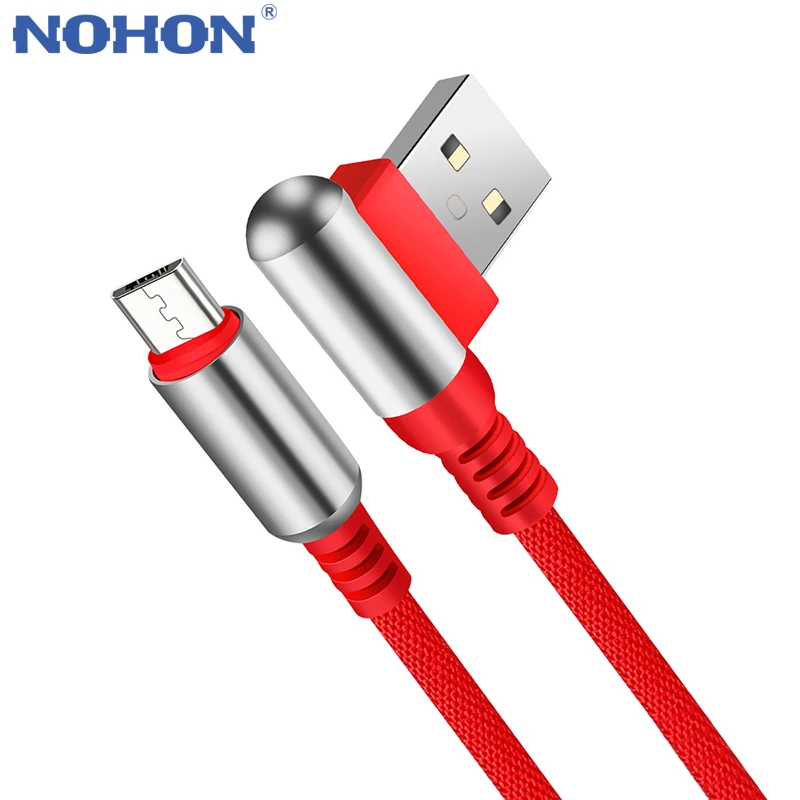 

NOHON Bullet USB Data Cable Applicable Apple Android Type-C 90 Degree Fast Charging Cable 2.4A for iPhone 11 Pro Max Samsung S10