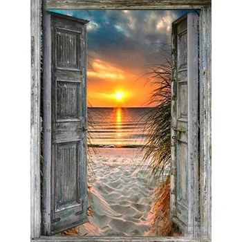 

DIY Painting By Numbers Sunset Door Kit Coloring By Numbers Landscape Sea Wall Art Picture Acrylic Canvas Paintings Home Decor