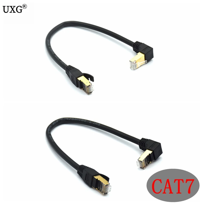 90 Gradi Su Giù Cat6 Cat7E Utp Cavo Di Rete Ethernet Da Maschio A Maschio Rj45 Patch Lan Cavo Corto Per Laptop Adsl Modem 30Cm 1Ft