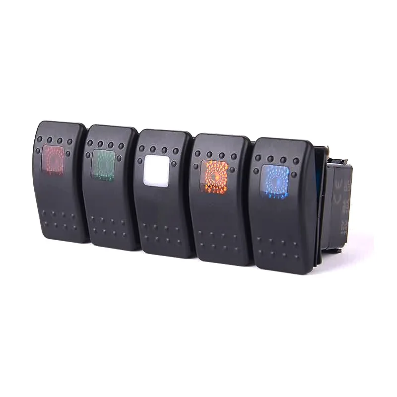 Dc12-24V Led Universal Car Marine Switch 3 Pin Dpdt On-Off-On 2 Luci Interruttore A Bilanciere Per Auto Rv Barca Camion Yacht Caravan Nuovo