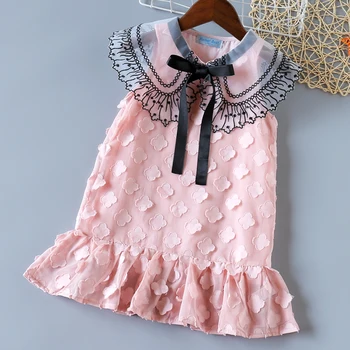 Humor Bear Girls Dress 2020 New Brands Baby Dresses Tassel Hollow Out Design Princess Dress Kids Clothes Children's Clothing 3