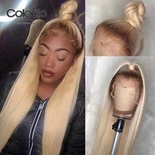 COLODO, 613, парик на кружеве с Babyhair, бразильские волосы, Remy, предварительно выщипанные, Омбре, блонд, человеческие волосы, парик, прямые парики для черных женщин