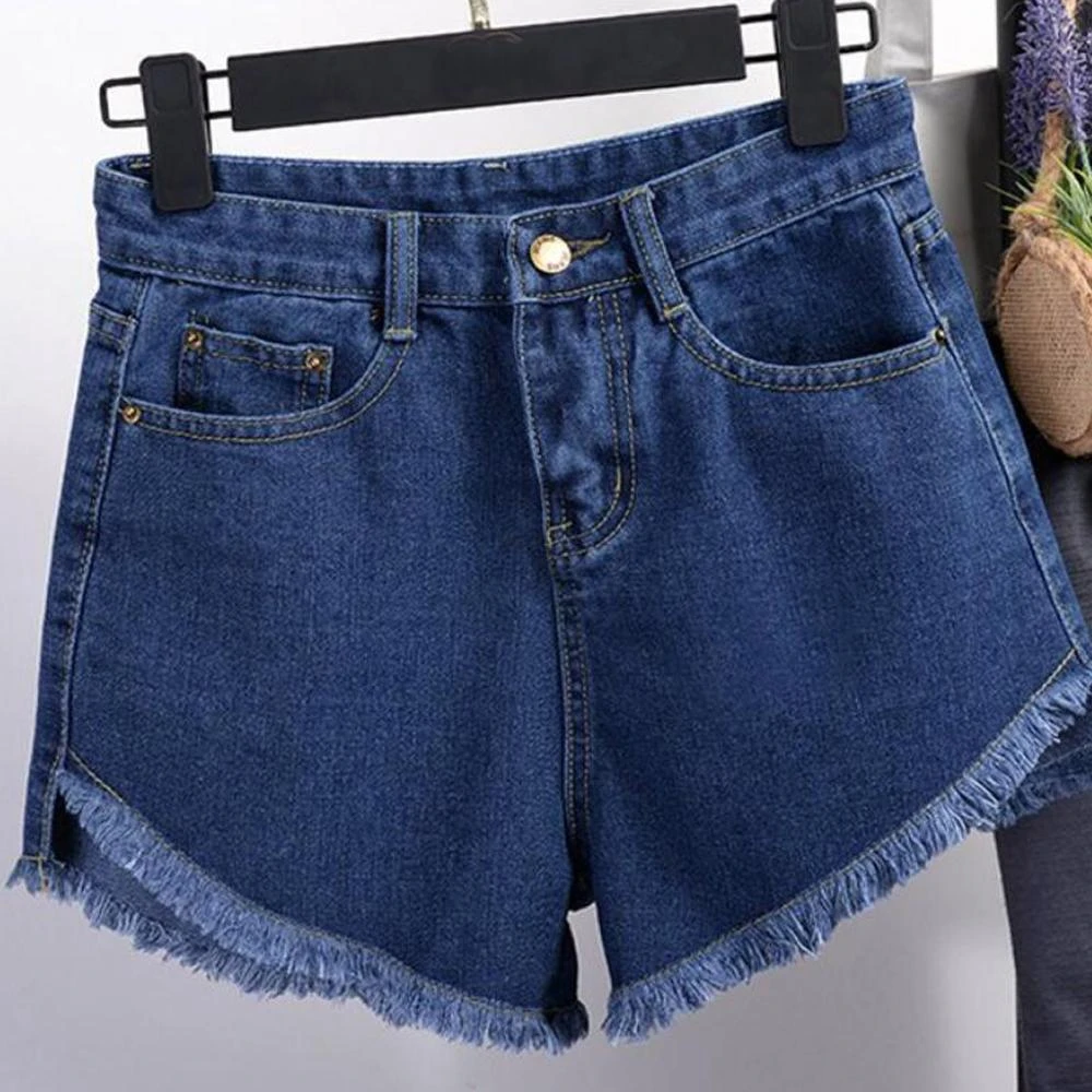 black denim ripped shorts womens