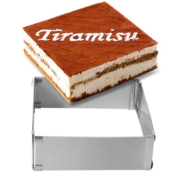 

Adjustable Stainless Steel Cake Mould Baking Square Form Ring Home Kitchen tool accessories Manual Convenience