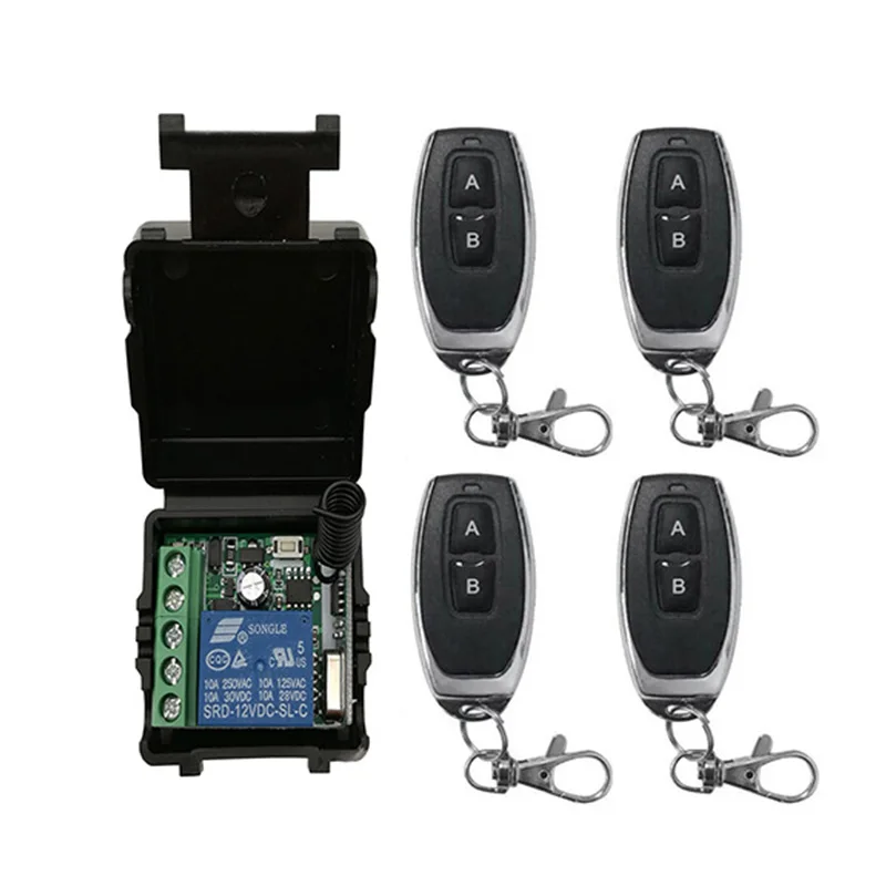 Mini Wireless RF Remote Control Light Switch 10A Relay Output Radio DC 12V  1 CH Channel 1CH Receiver Module +Transmitter - AliExpress