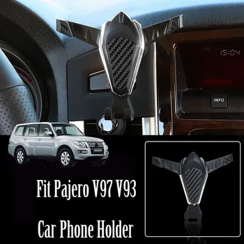 

For Mitsubishi Pajero V97 V93 Special Carbon Fiber Mobile Phone Holder Central Control Car Navigation Bracket