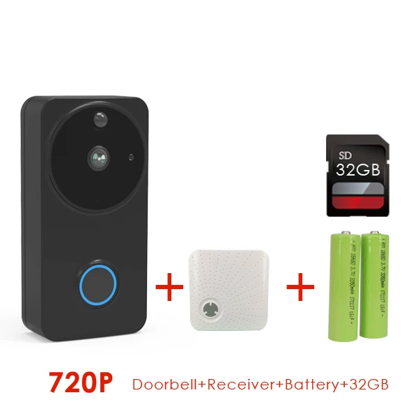 DOORBELL720PCHIME32G Идеодомофон IP video doorbell видеозвонок Домофон wifi домофоны для частного дома звонок дверной беспроводной камера для домофона - Цвет: DOORBELL720PCHIME32G