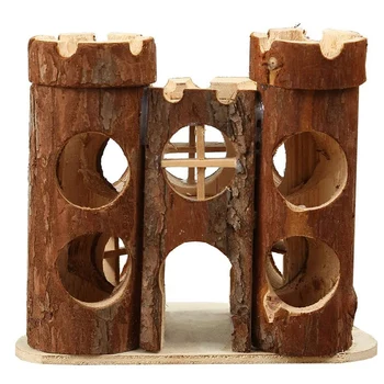 

Dwarf Hamster Wooden House Small Pet Hiding Cabin Bedroom