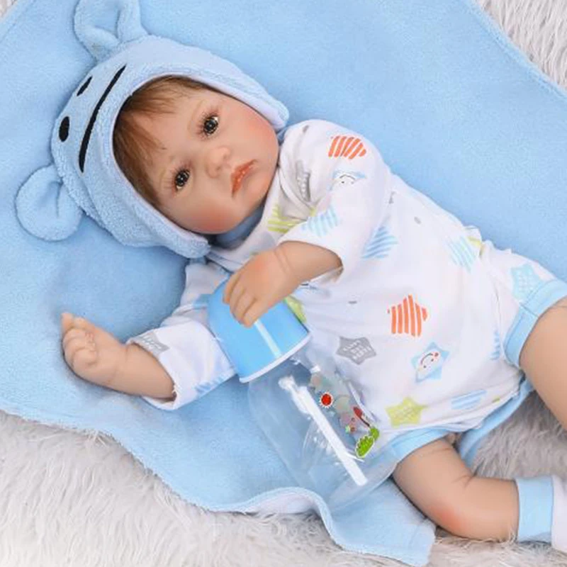 

40cm Realista Bebe Reborn Boy Girl Twins doll, soft silicone baby doll alive, children gift play house toys