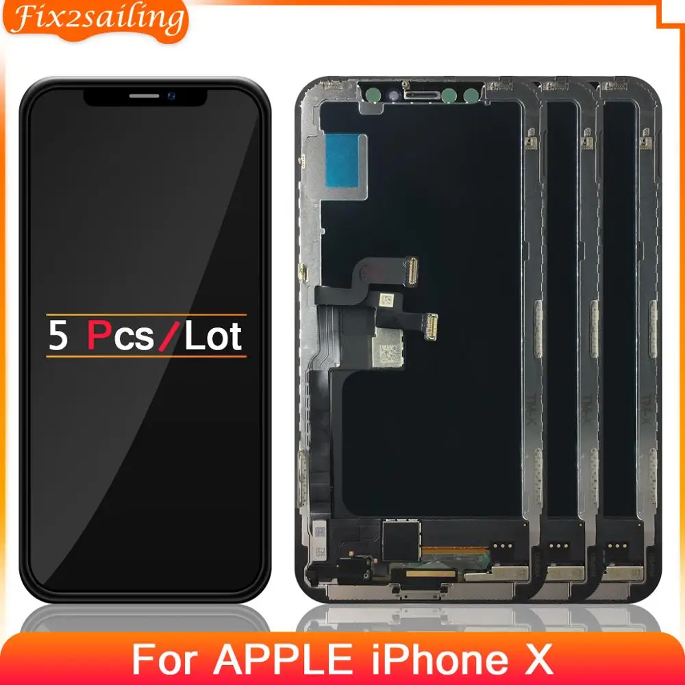 Для Apple IPhone X ЖК-дисплей с сенсорным экраном дигитайзер сборка для Apple IPhone X ЖК-дисплей Замена Черный