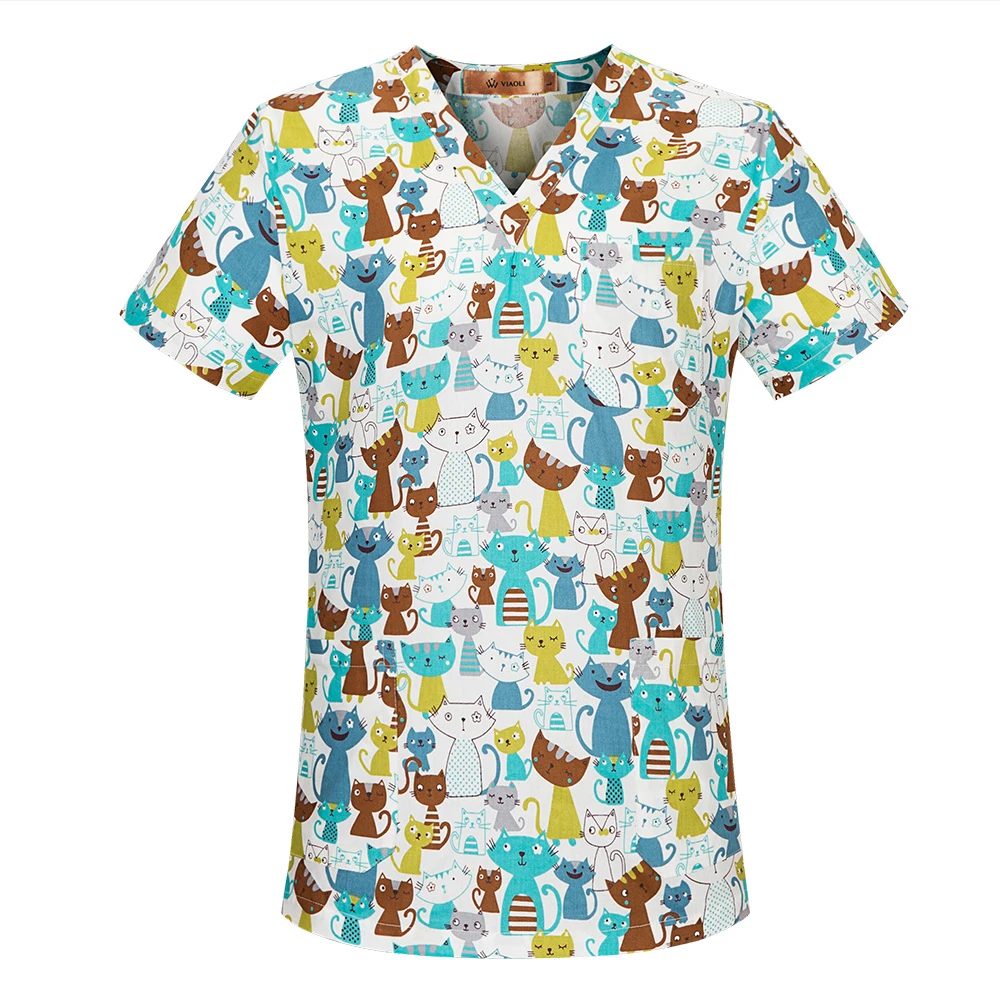 High quality dentist pharmacist scrubs tops unisex Spa uniform doctor nurse workwear Medical surgery clothes Beauty salon top