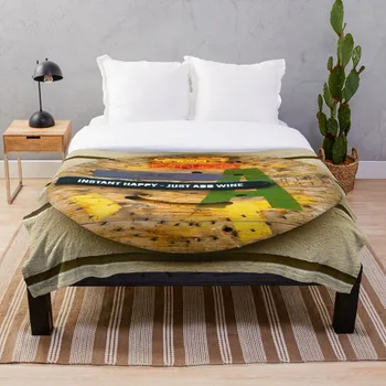 

Instant Happy Just Add Wine Vintage Wooden Throw Blanket Soft Sherpa Blanket Bed Sheet Single Knee Blanket Office Nap Blanket