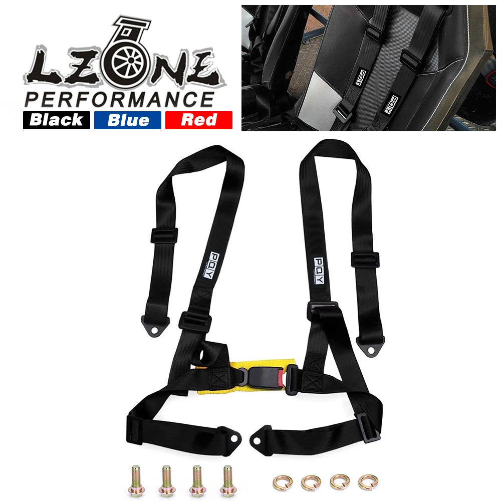 Cinturón de seguridad Universal 4PT de 2 ", 4 puntos, para asiento de carreras y Go kart, Negro/azul/rojo JR SHS01|Cinturones de seguridad y AliExpress