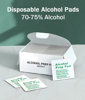 

100Pcs 75% Alcohol Wet Wipe Disposable Disinfection Preps Swap Pad Antiseptic Skin Cleaning Jewelry Mobile Phone Clean Wipe Big
